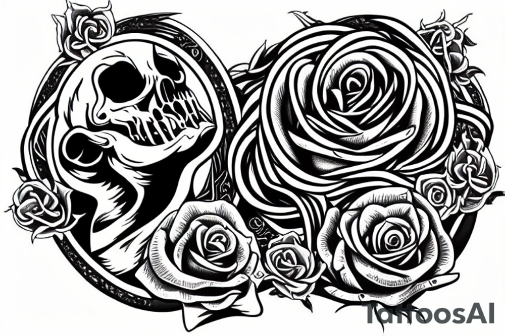 Ouroboros and rose tattoo idea