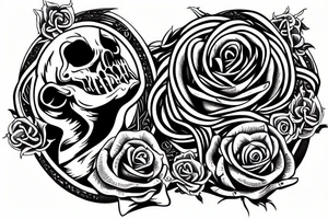 Ouroboros and rose tattoo idea