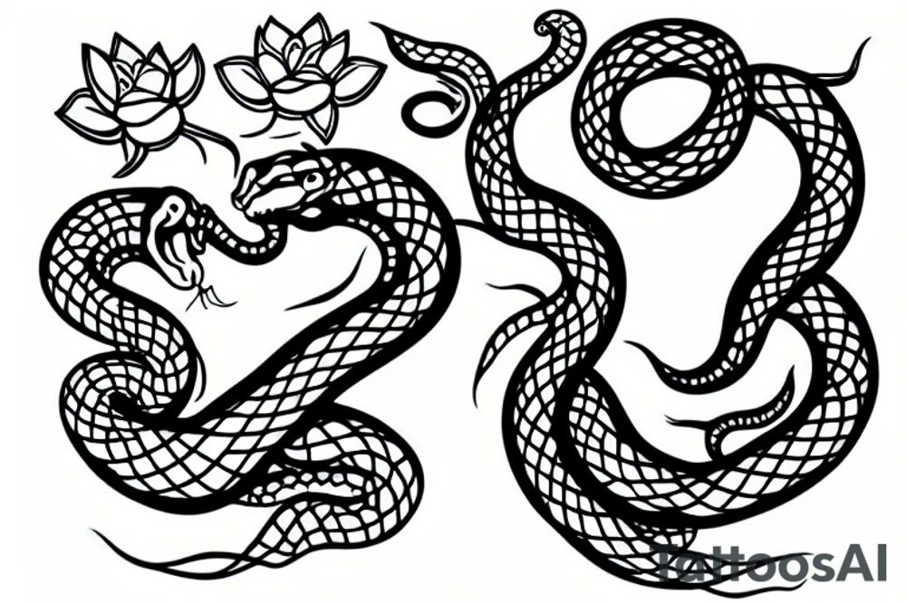 Snake eating tail, lotus tattoo idea