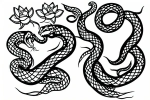 Snake eating tail, lotus tattoo idea