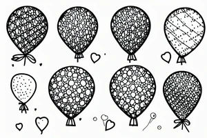Two children playing with a balloon tattoo idea