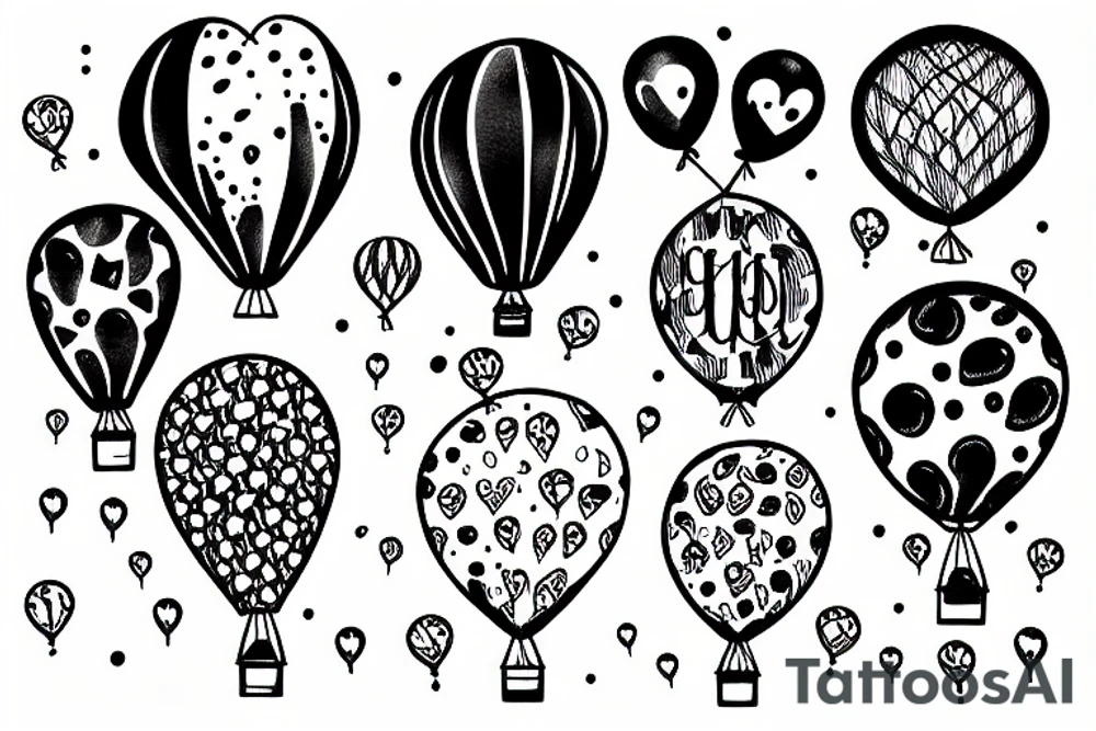 Two balloons tied together tattoo idea