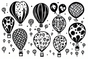 Two balloons tied together tattoo idea