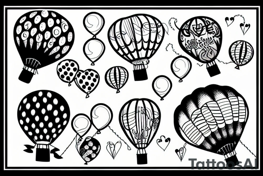 Two balloons tied together tattoo idea