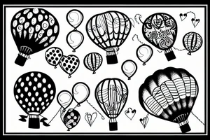 Two balloons tied together tattoo idea