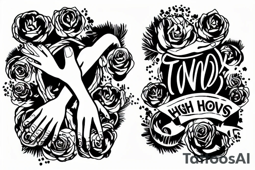 Two hands giving a high five tattoo idea