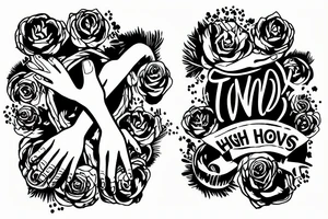 Two hands giving a high five tattoo idea