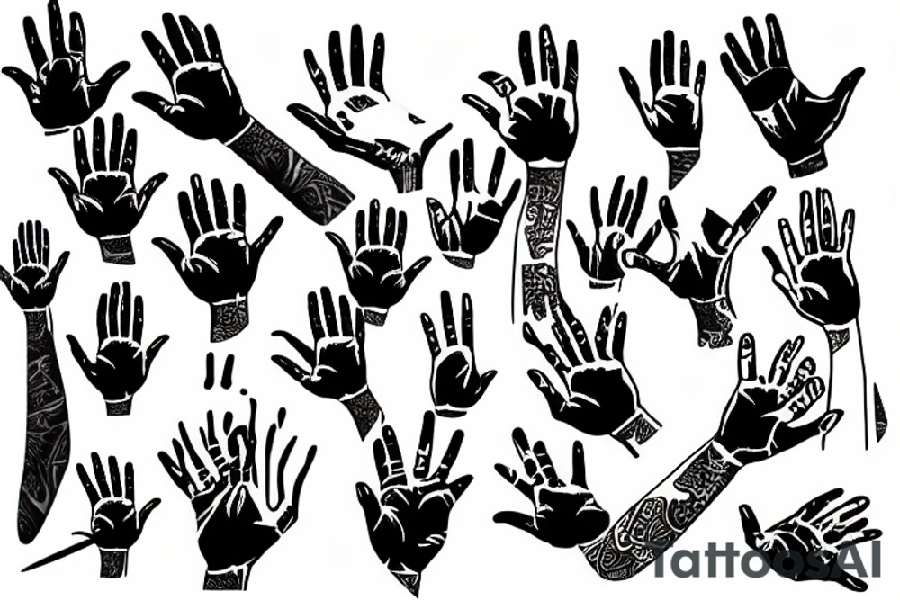 Two hands giving a high five tattoo idea