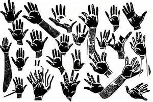 Two hands giving a high five tattoo idea