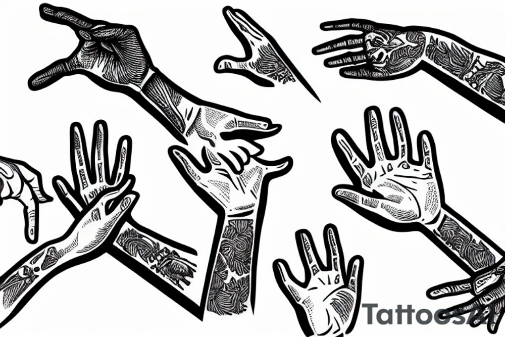 Two hands giving a high five tattoo idea