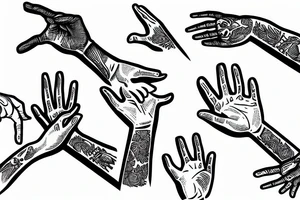Two hands giving a high five tattoo idea