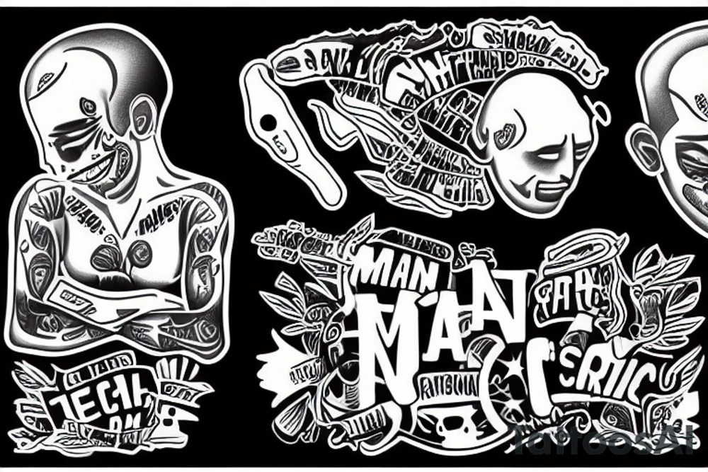 man stressed by computer not working tattoo idea