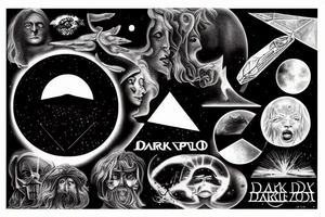 Dark side of the moon by Pink Floyd album cover, sophisticated tattoo idea