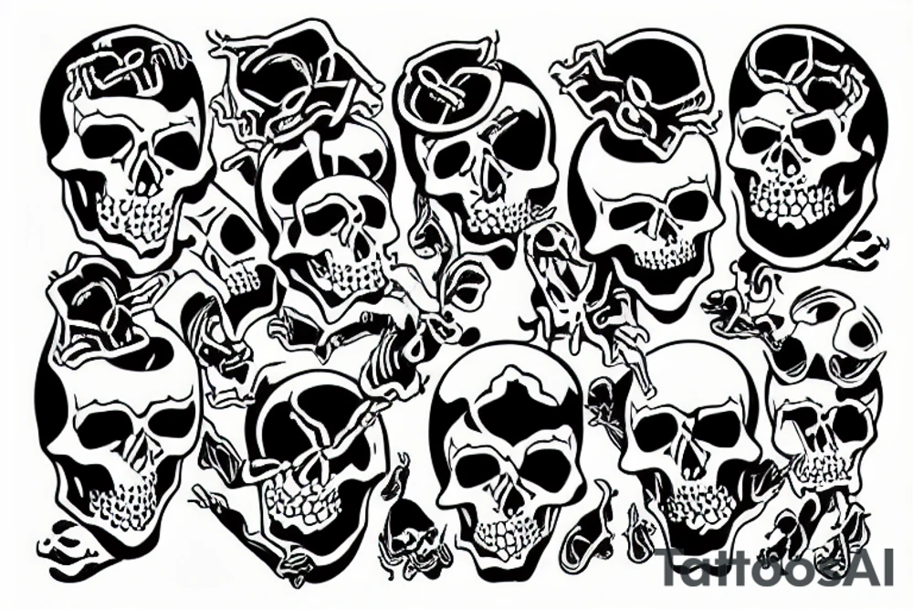 Skeleton climbing a wall tattoo idea