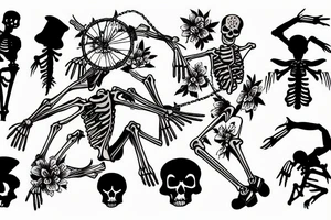 Skeleton climbing a wall tattoo idea