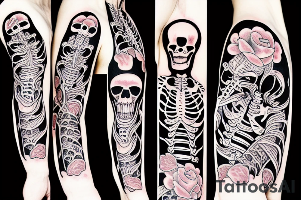 Skeleton jumping a fence tattoo idea
