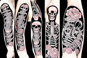 Skeleton jumping a fence tattoo idea
