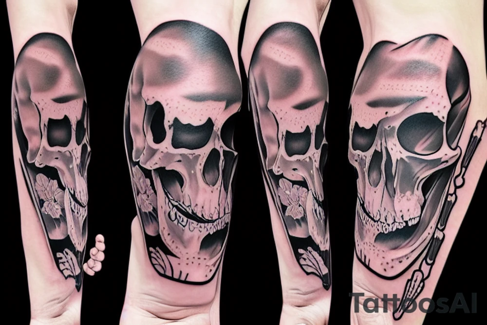 Skeleton jumping a fence tattoo idea