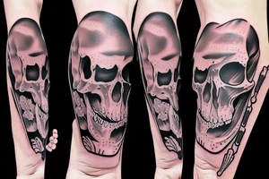 Skeleton jumping a fence tattoo idea