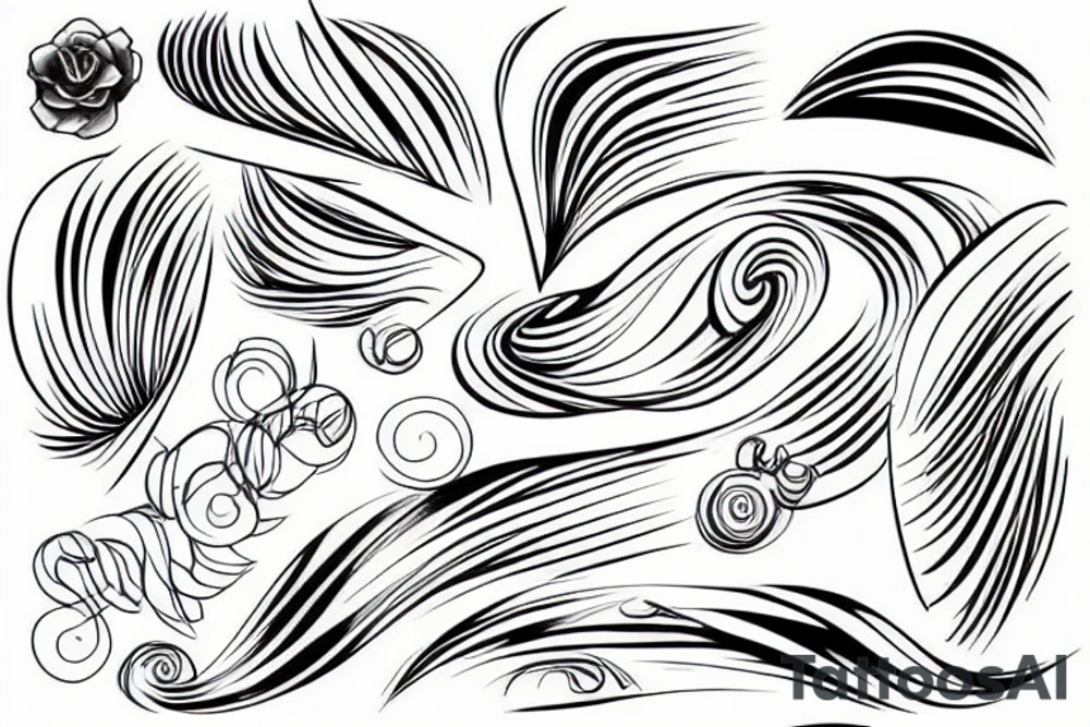 curved lines tattoo idea
