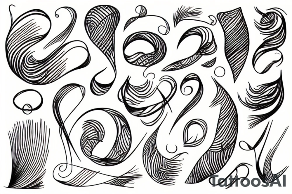 curved lines tattoo idea