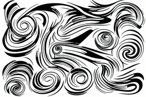 two curved lines next to each other not intersecting tattoo idea