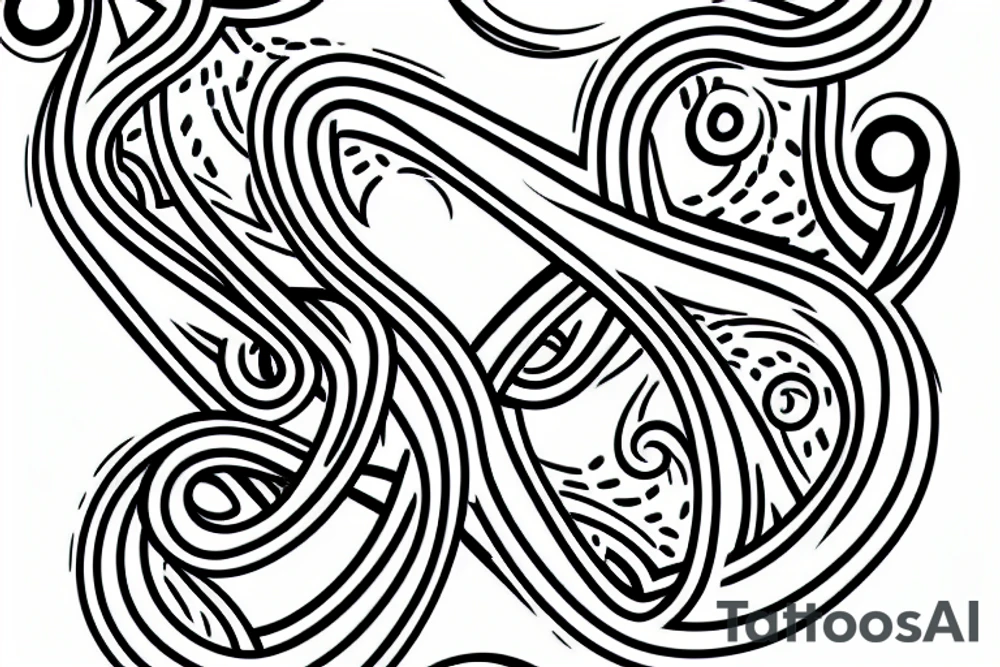 two thin curved lines next to each other not intersecting tattoo idea