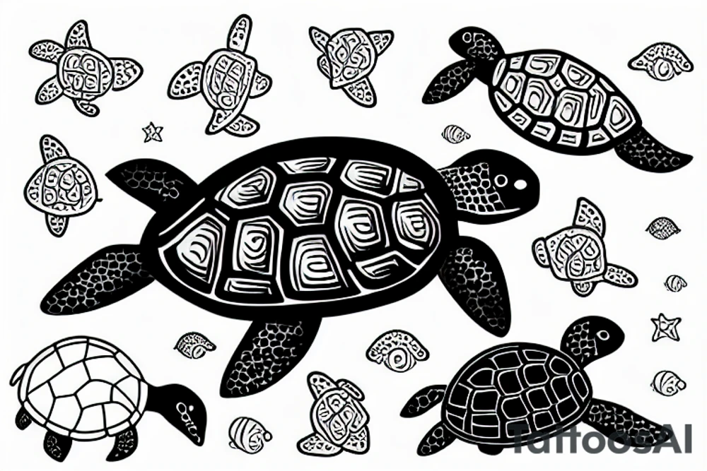 Turtle in the ocean tattoo idea