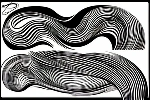 An abstract wave, black and white. Realism, flowing down the forearm tattoo idea