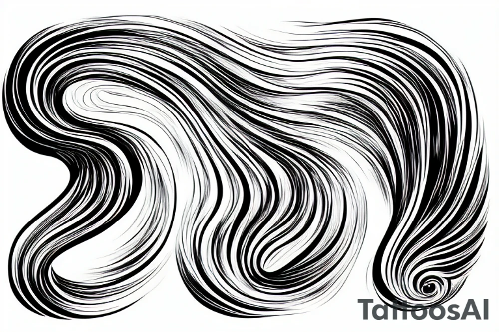 A hyper realistic wave, black and white. Realism, flowing from left to right. water spraying off the wave but not too much. thin but not too thin. Lots of twists and curves. unreal engine tattoo idea