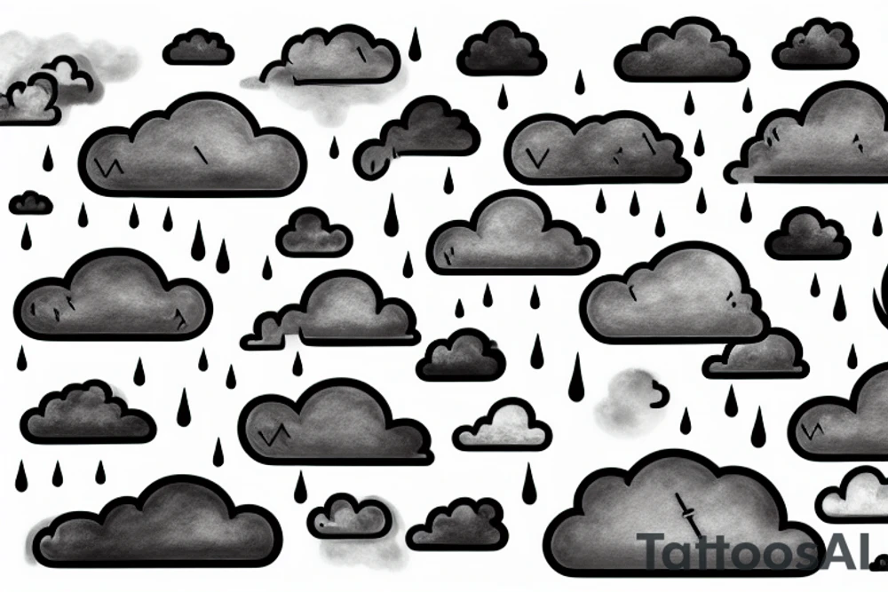 rain clouds tattoo idea