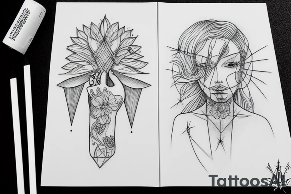 Triskel minimalist pencil drawing tattoo idea