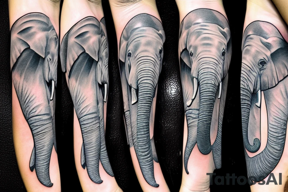 elephant snacking a shark tattoo idea