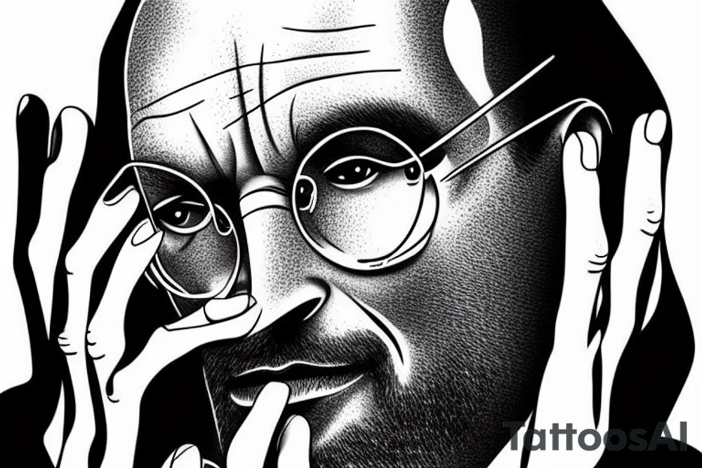 steve jobs crying because he is poor tattoo idea