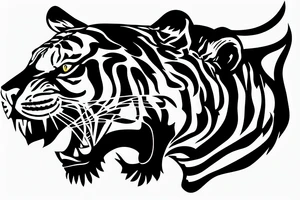 tiger eating a car tattoo idea