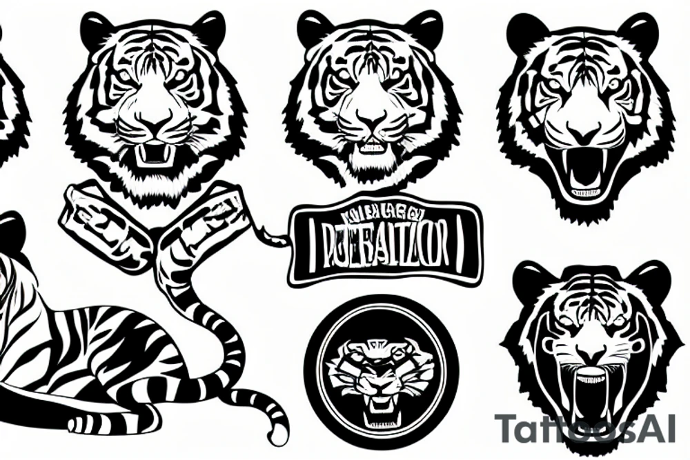 tiger eating a car tattoo idea