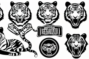 tiger eating a car tattoo idea