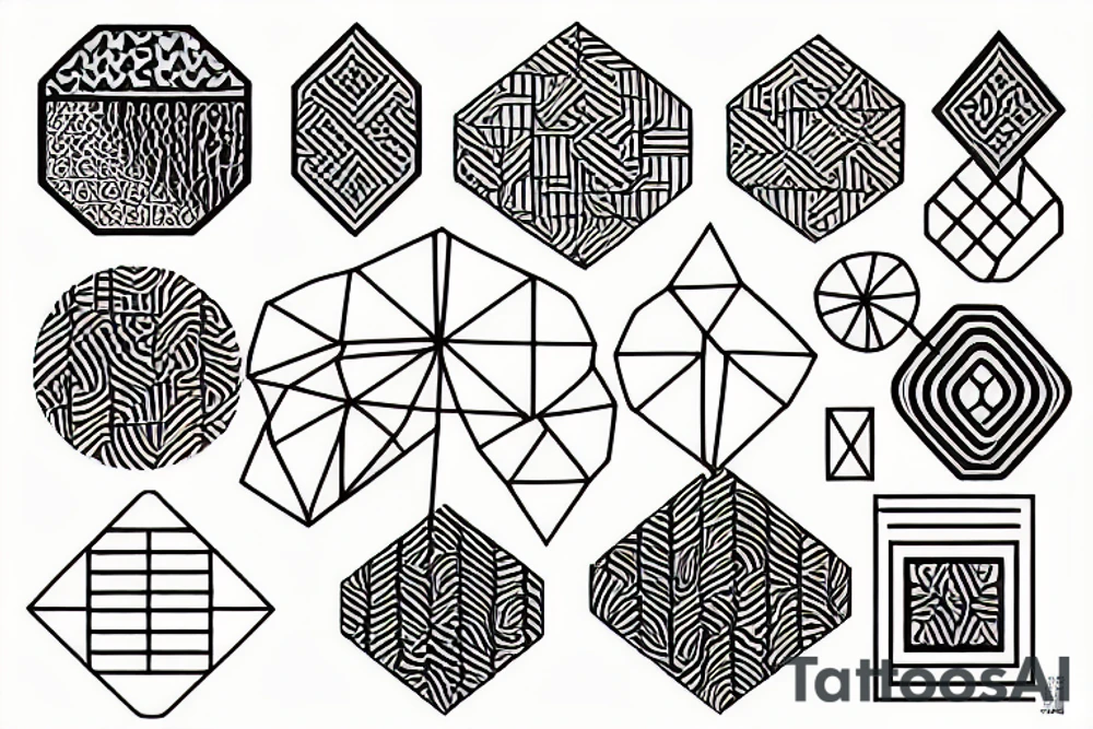 japanese geometric pattern tattoo idea
