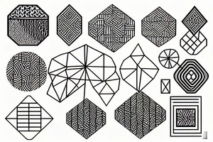 japanese geometric pattern tattoo idea