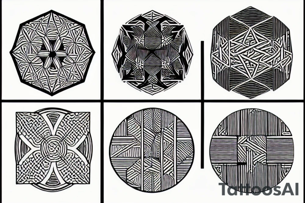 japanese geometric pattern tattoo idea
