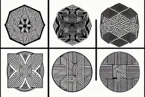 japanese geometric pattern tattoo idea