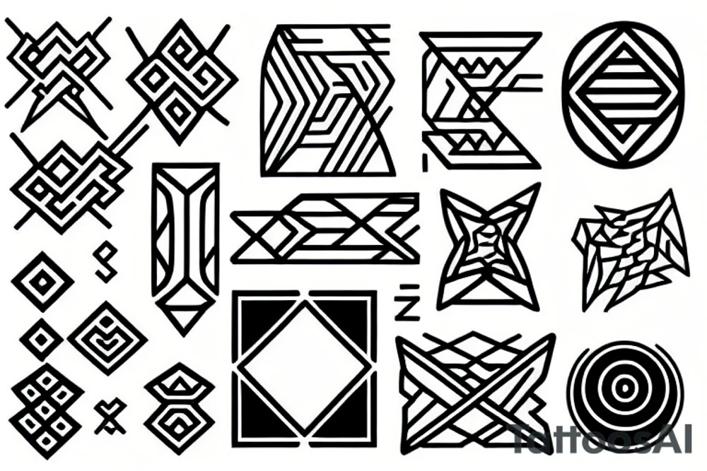 japanese geometric pattern tattoo idea