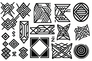 japanese geometric pattern tattoo idea