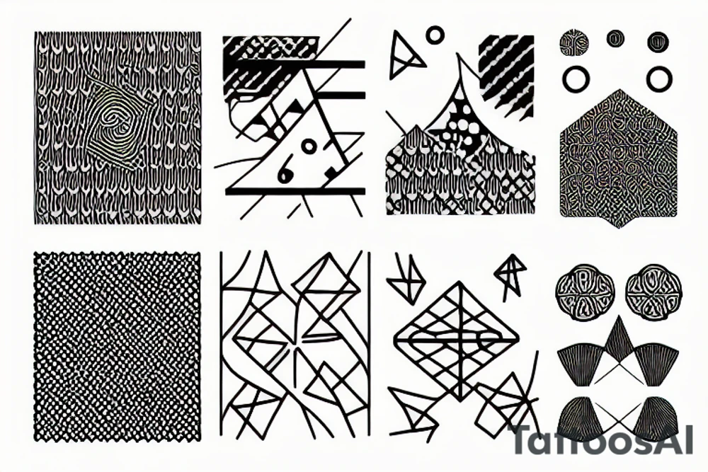 japanese geometric pattern tattoo idea