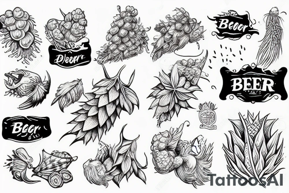 Beer hops tattoo idea