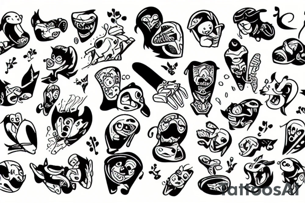 Cartoonish hops tattoo idea