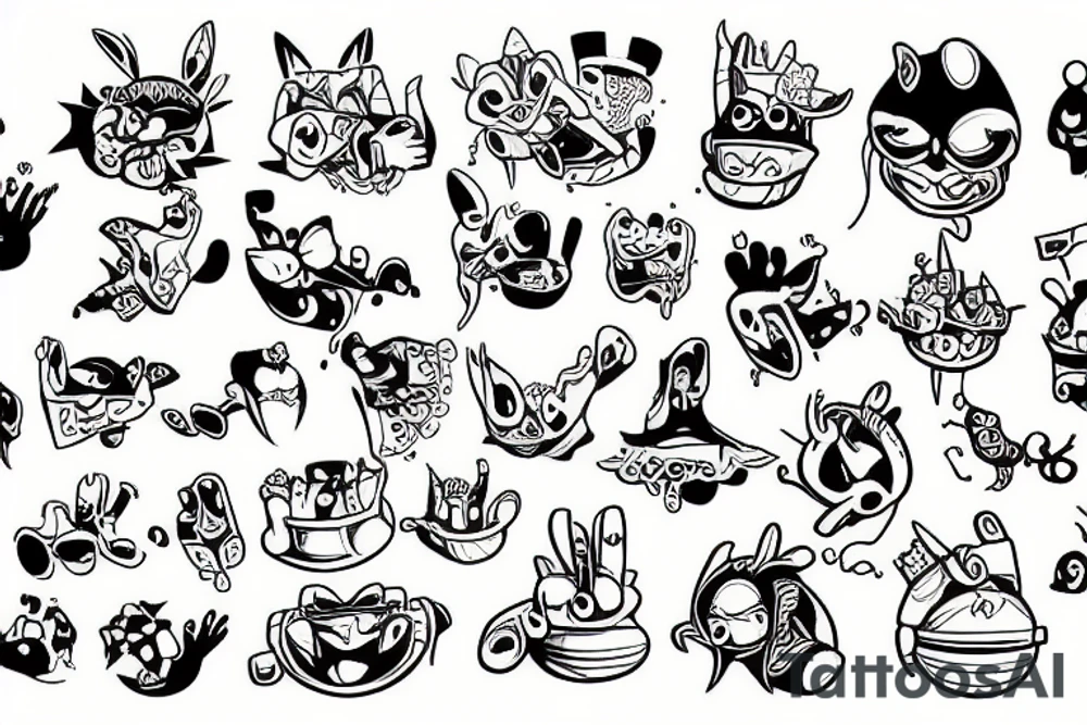Cartoonish hops tattoo idea