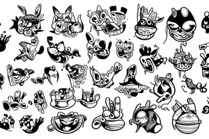 Cartoonish hops tattoo idea