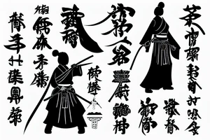female samurai holding katana tattoo idea
