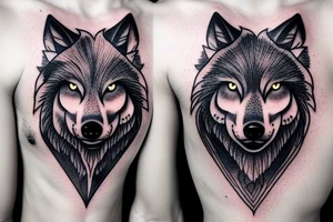Wolf head with moon phases below tattoo idea